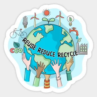 Reuse Reduce Recycle Sticker